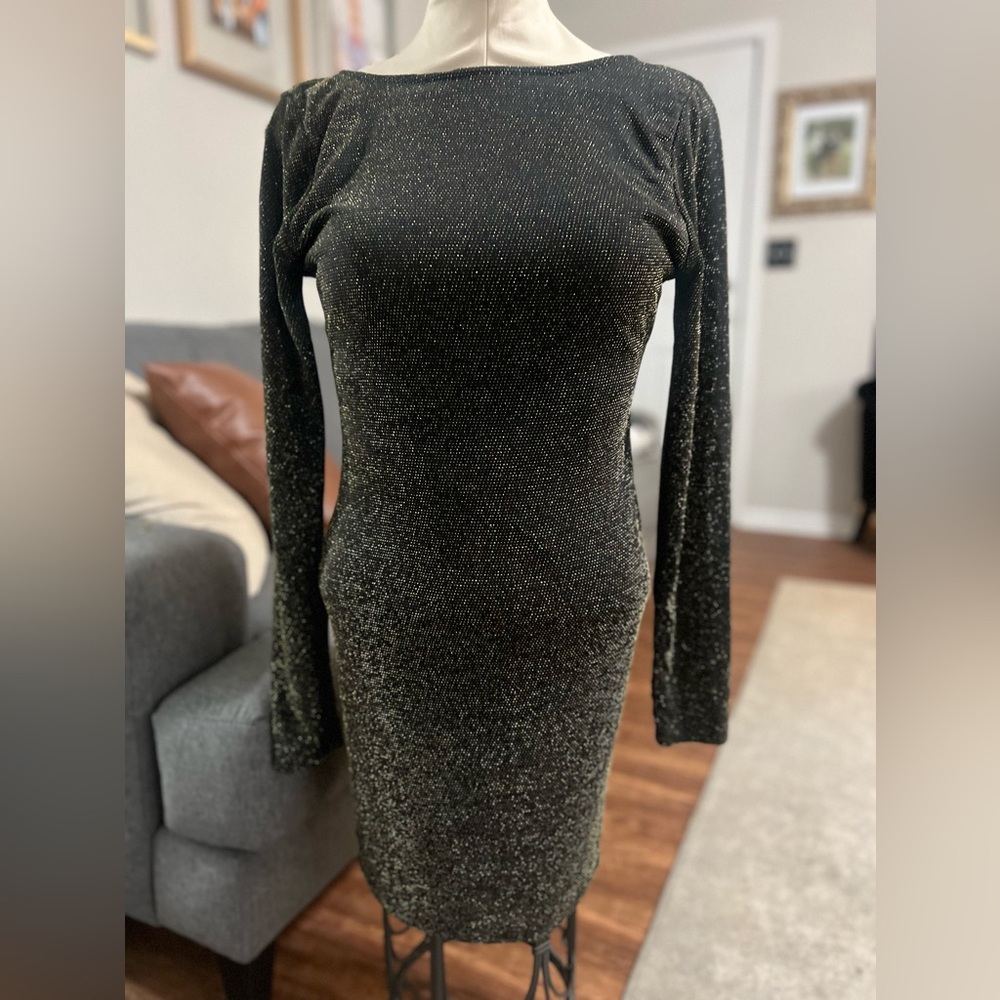 Elegant Black Glitter Dress